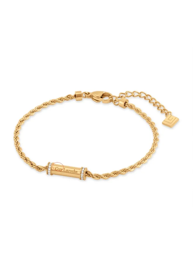 غاي لاروش سوار كابل مطلي بالذهب مع كريستالات