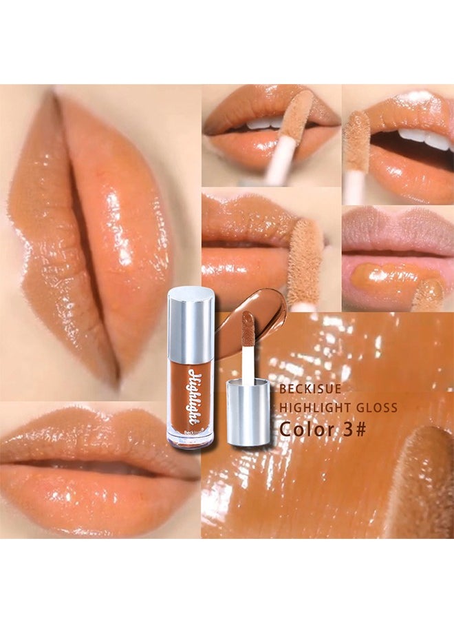 Beckisue Lip Gloss-Ultra-Hydrating & Nourishing, Smooth Glossy Finish Lip Glow Oil,Long Lasting Lightweight Non Sticky Portable Lip Oil,Lip Care to Fade Lines and Exfoliate Dead Skin（#03）  - Image 2
