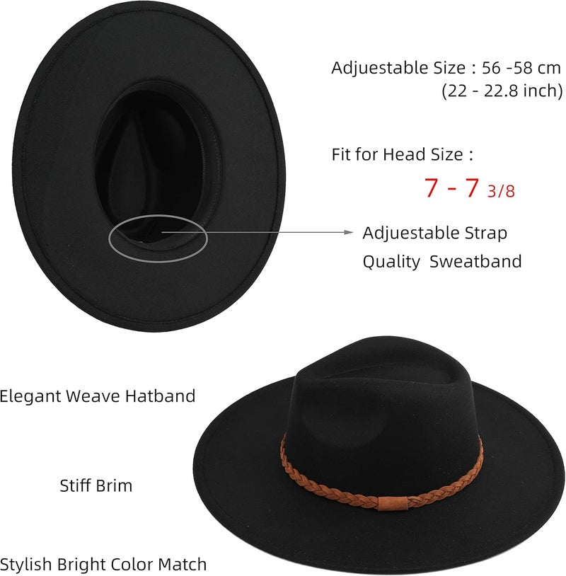 Pro Celia Big Wide Brim Women Fedora Hat - Image 3