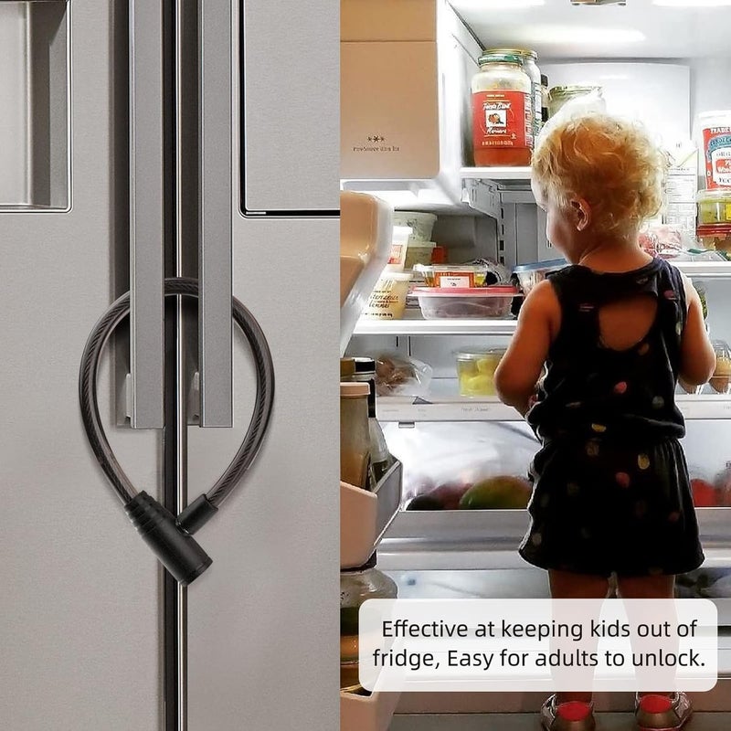 Rofio Fridge Lock, Childproof Refrigerator Lock with Keys for French Door Fridge and Cabinet - Image 5