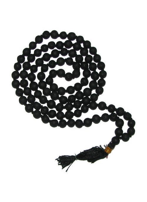 PMW Pmw - Jwala Mukhi - Mala - Jwalamukhi - Black - Volcano Lava Stone - 108 Beads Natural - 2 Sets 