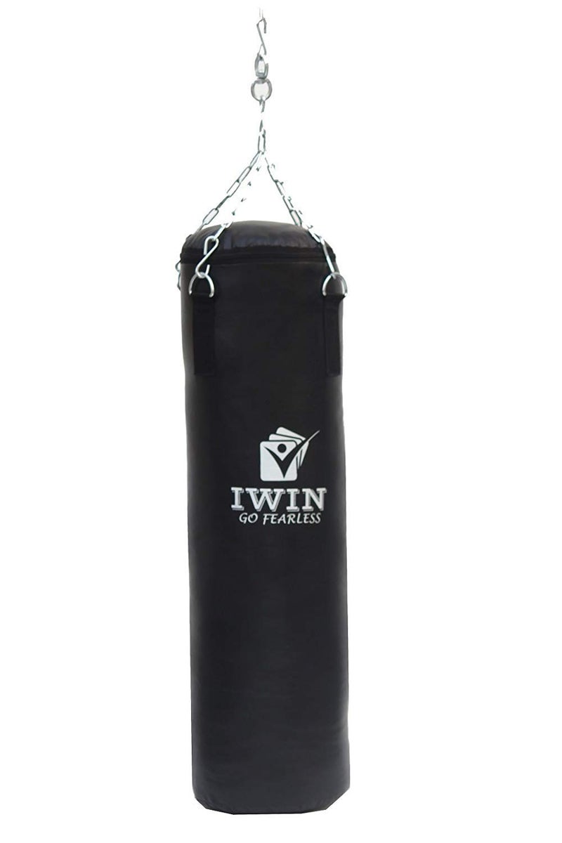 IWIN IW-103 Synthetic Leather Unfilled Punching Bag with Chain, 42 inch (Black) - Image 2