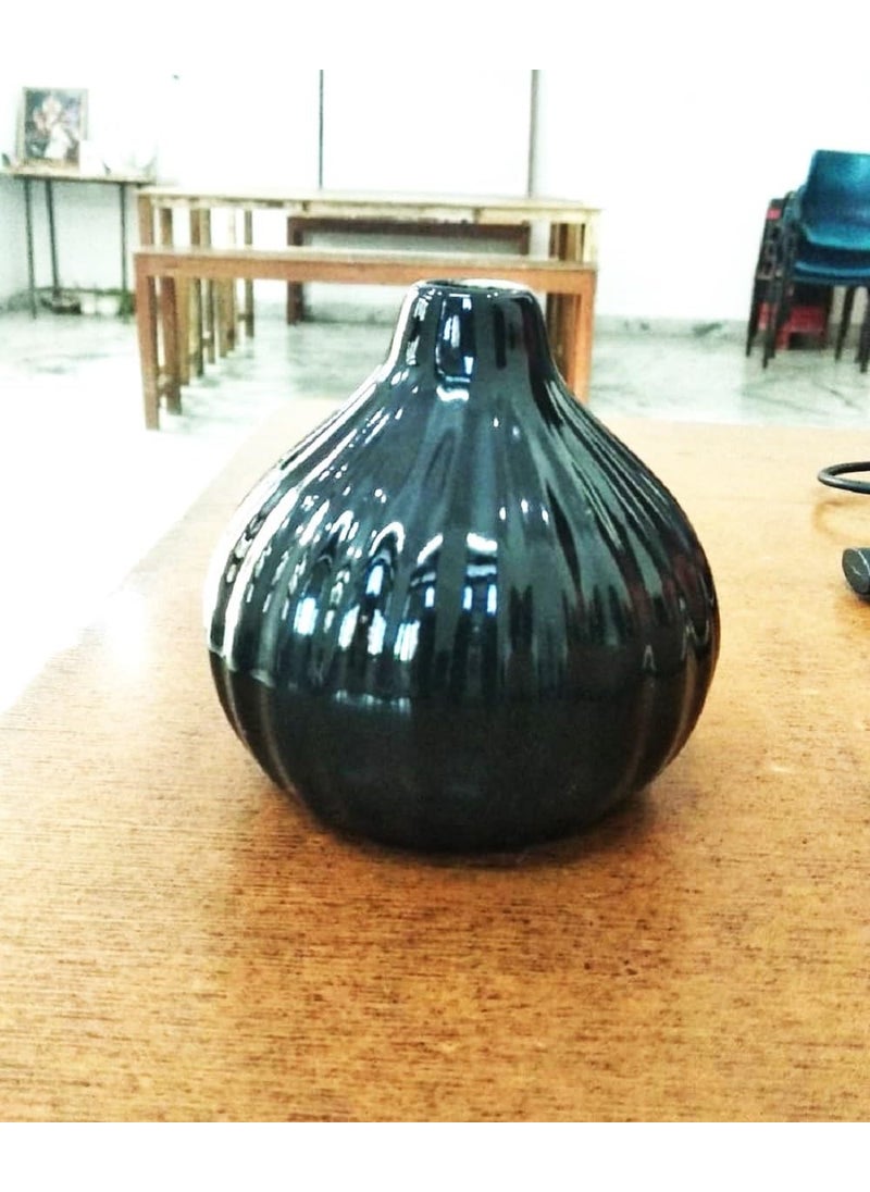 Mkd2 Rise Mkd2 Rise Ceramic Reed Diffuser PotFlower Pot Set of 2 Black Light Yellow Garlic Type for Home Fragrance  - Image 4