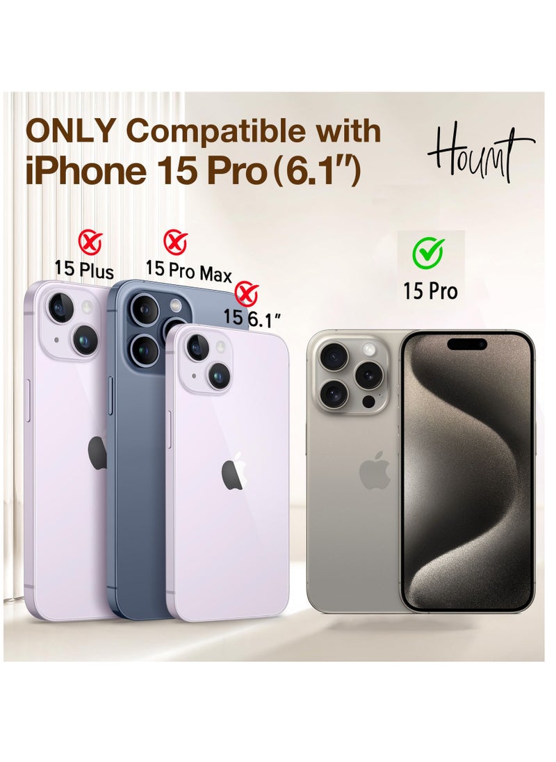 Houmt - iPhone 15 Pro Case Silicone with 1X Camera Protector+ 1X Screen Protector Compatible with iPhone 15 Pro Cover Liquid Soft Silicone Inside Microfiber Lining Slim Thin Protective Case Cover - Image 1