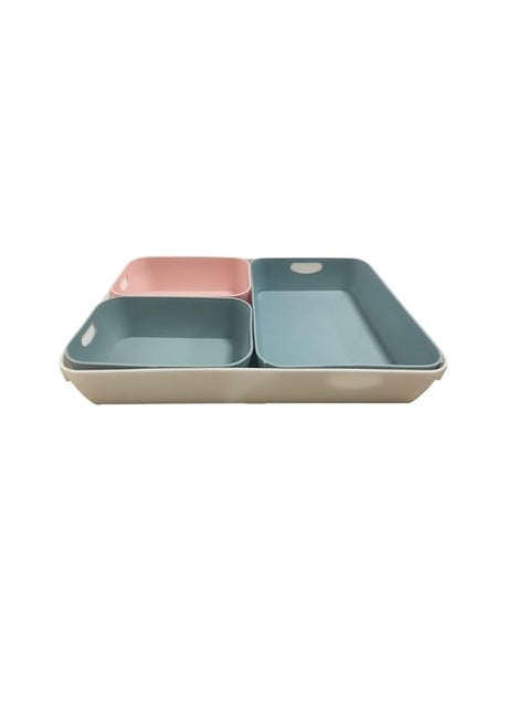 Set of 4 Storage Boxes, Cupboard Organiser in Different Sizes, Storage Box for Drawer and Shelf (4 Colours, 4 Pieces) (Multi color)