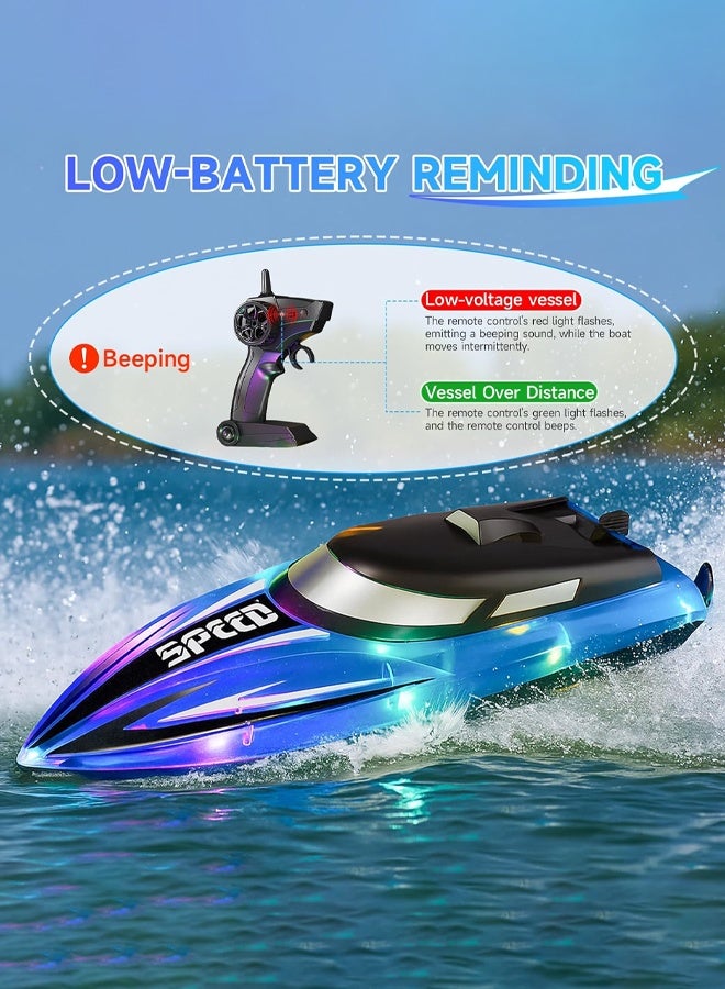 CMGTYYD Waterproof RC Boat with LED Lights - 200 Min Rechargeable Battery, 2.4GHz Remote Control - Pool & Lake Toy for Kids & Adults (2 Batteries Included) - Image 5
