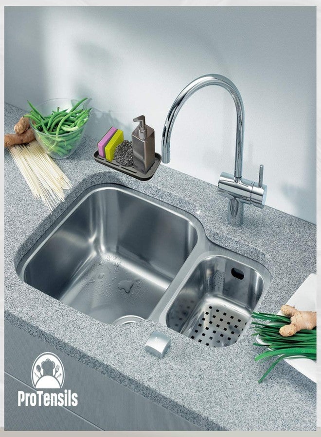ProTensils Silicone Kitchen Sink Organizer for Sponge Holder, Soap Dispenser - Bathroom Organizer Pack of 2, 10” x 5.3” x 0.67” (2, Black) - Image 4