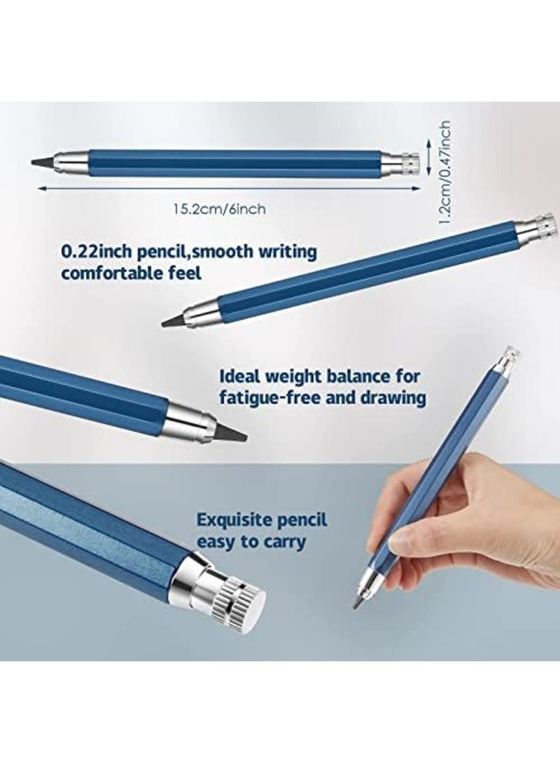 Luckam Mechanical Pencils Set, 4 Pieces 5.6 mm Sketch Metal Automatic Graphite Pencil with 6 Tubes Refills Pencil Replacements for Woodworking Architect Art Painter Drawing Crafting - Image 4