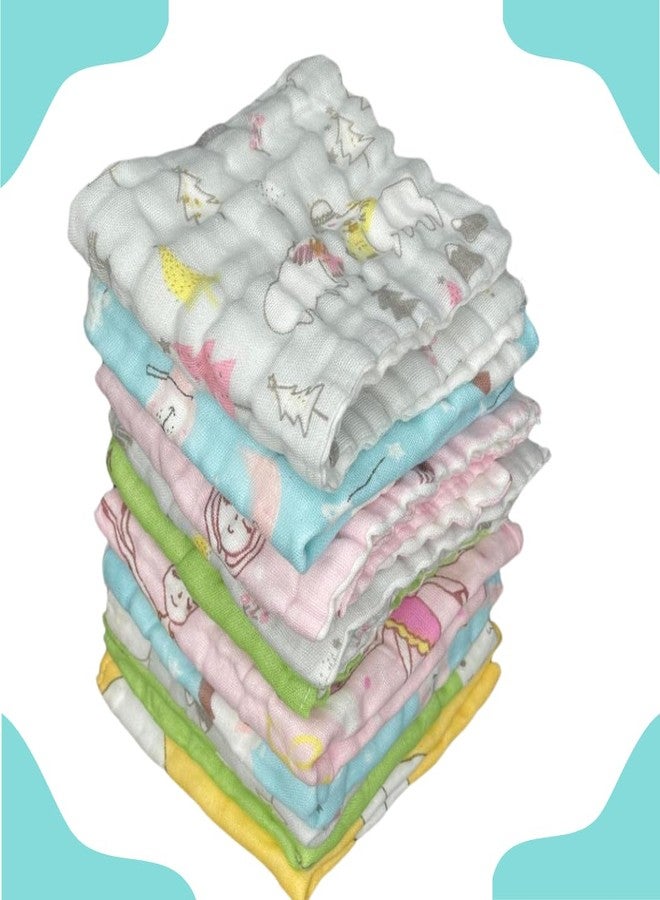 TEDDYIFY Baby Washcloths - Soft Face Cloths for Newborn, Absorbent Baby Wipes, Burp Cloths or Face Towels, Baby Registry as Shower | Pack of 5-10x10 inches (Multicolor (Printed), 25 X 25 Cm) - Image 1