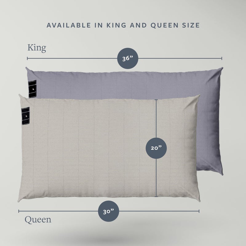 GroundLuxe Organic Grounding Pillowcase in Light Gray - King Size - Image 3