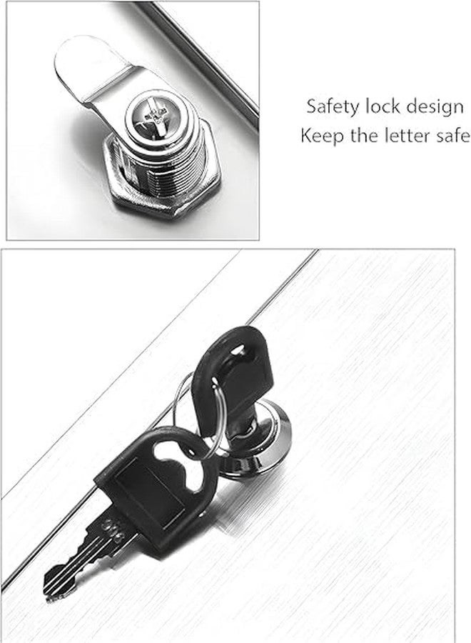 NANIAAY Stainless Steel Letterbox & Suggestion Box | Wall-Mounted Lockable Mailbox with 2 Keys | Durable Silver Hanging Box for Letters, Bills & Newspapers (13.5 x 10 x 5 in) - Image 3