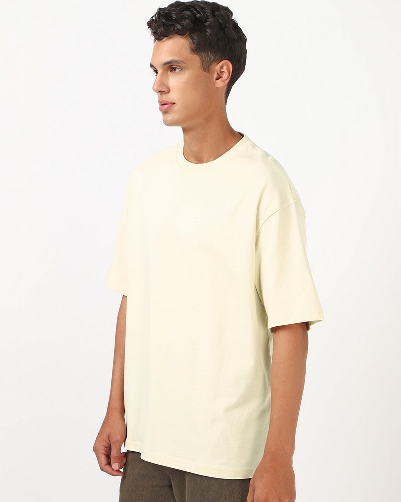 bewakoof Men's Off White Oversized T-shirt - Image 2