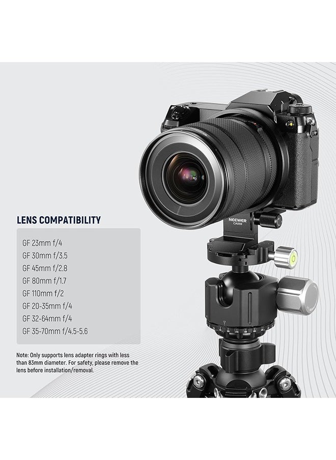 NEEWER Rotatable Collar Mount Plate for Fujifilm GFX100 II 100S 50S II, Fast Horizontal to Vertical Camera Tripod Lens Mount Ring Compatible with DJI RS 3/2 & Arca Quick Release System, CA059