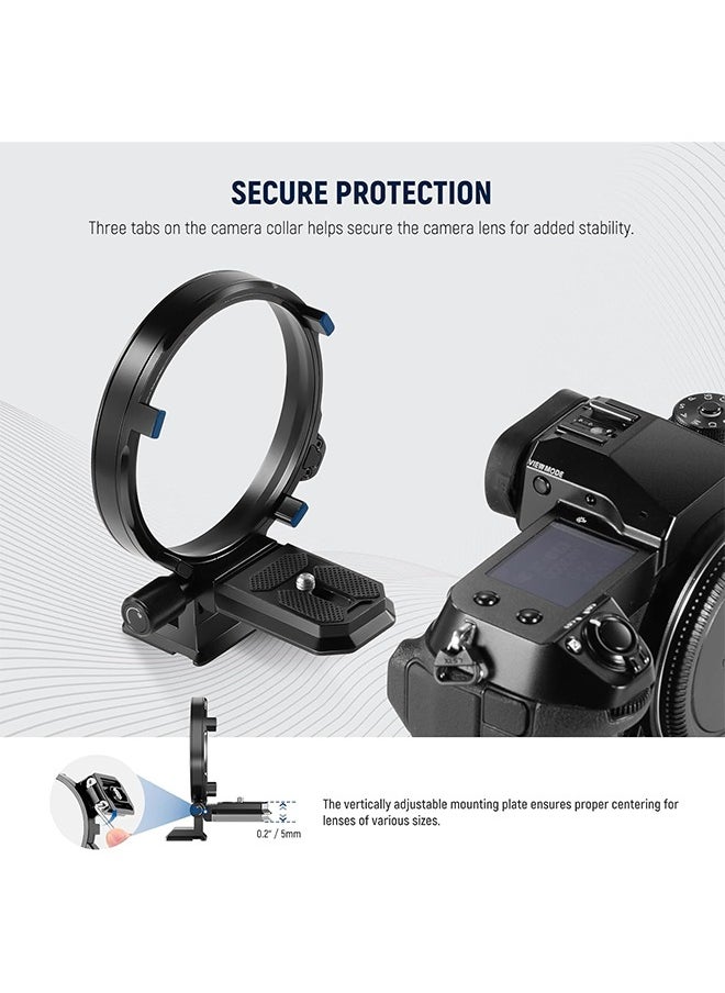 NEEWER Rotatable Collar Mount Plate for Fujifilm GFX100 II 100S 50S II, Fast Horizontal to Vertical Camera Tripod Lens Mount Ring Compatible with DJI RS 3/2 & Arca Quick Release System, CA059