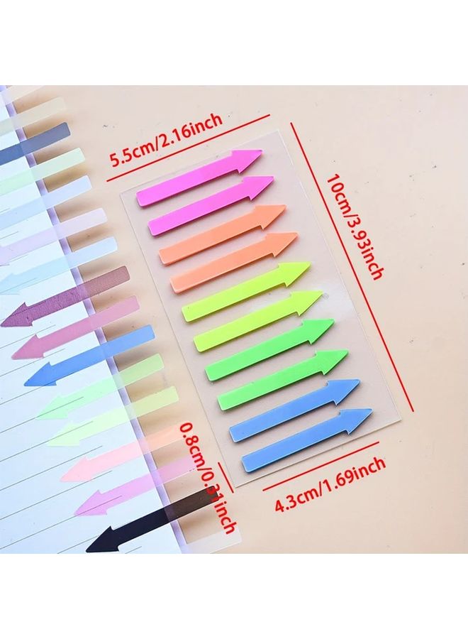 2400 Sheets Transparency Arrow Index Tabs Colorful Sticky Notes for Students Organization - Image 4