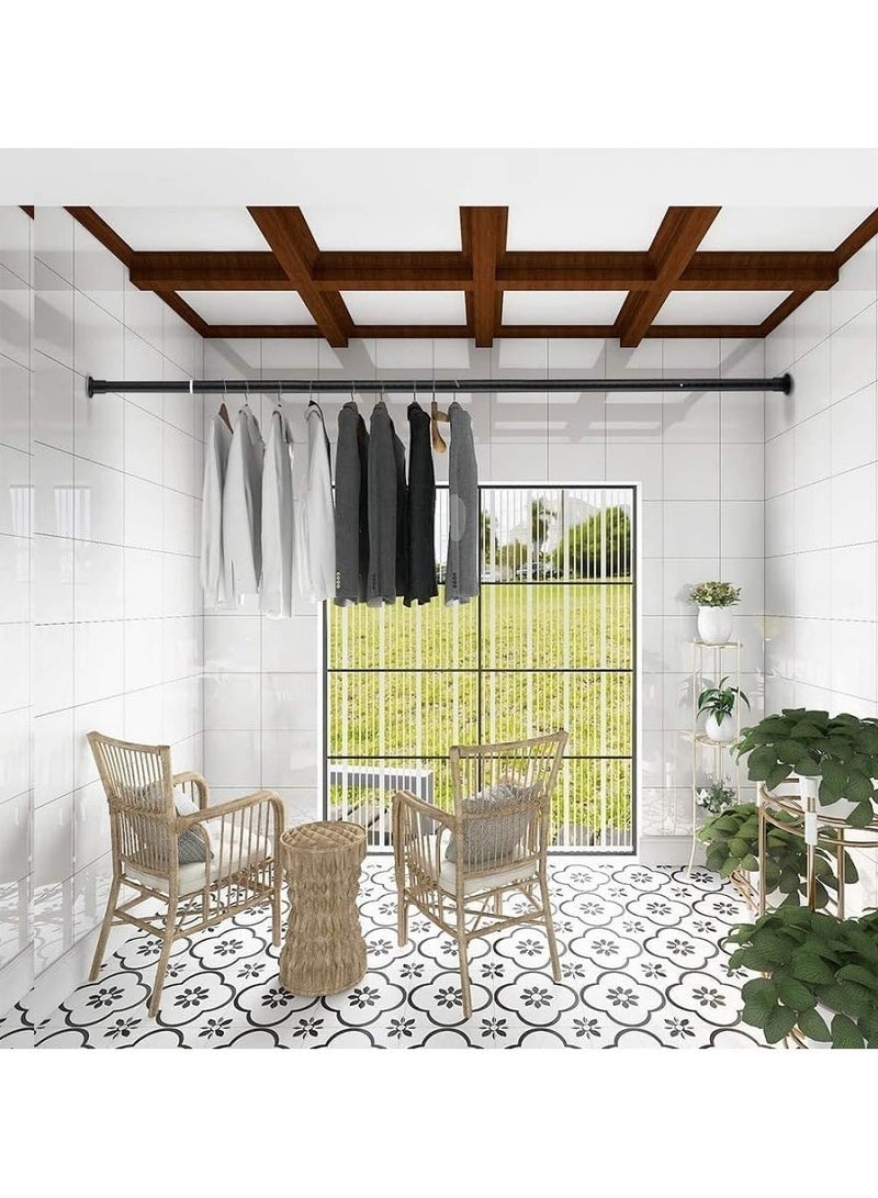 Bukela Tension Shower Curtain Rod Adjustable Window Curtain Rod Heavy Duty Closet Tension Rod Adjustable Hanging Clothes Organizer for Bathroom Wardrobe Balcony Closet Rods No Drilling Room Divider Rack - Image 3