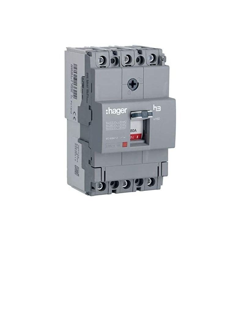 Hager Moulded Case Circuit Breaker 80A TP MCCB 25KA HHA080Z x160-H3  - Image 3