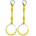 Hokilands Swing Ninja Ring Indoor Outdoor Backyard PlaySet Fitness Gymnastic Training Equipment 2 Pack Yellow Hanging Jungle Gym Fist Trapeze Monkey Bars Climbing Ring Ninja Warrior Obstacle Course Attachments - Image 3