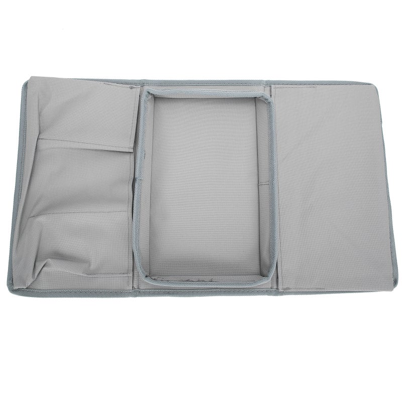4 Pockets Sofa Armrest TV Remote Control Organizer Armchair Couch Bag with Cup Holder TrayGray - Image 4