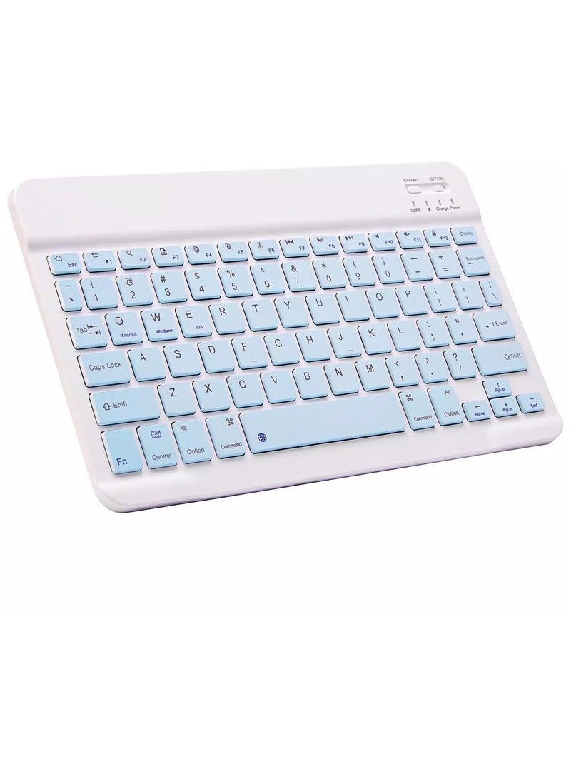 Ultra Slim Bluetooth Keyboard Portable Mini Rechargeable for Apple iPad iPhone Samsung Tablet Phone Smartphone iOS Android Windows 10 inch - Image 1