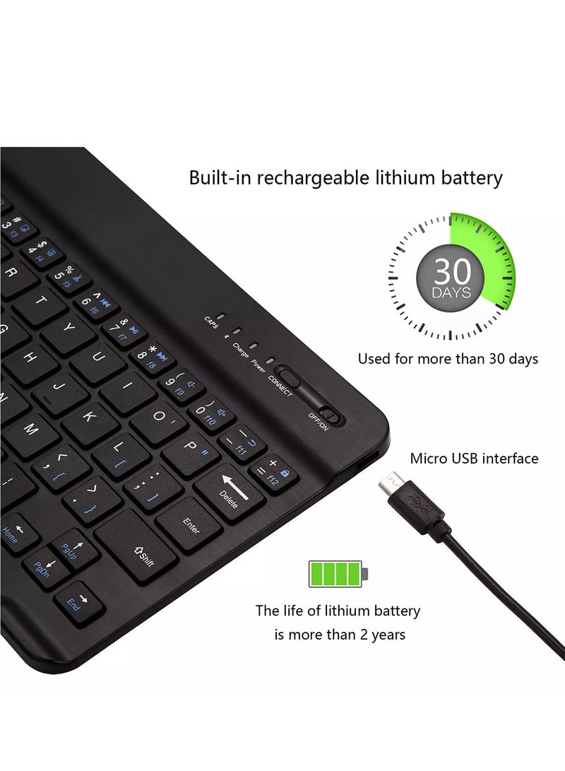 Ultra Slim Bluetooth Keyboard Portable Mini Rechargeable for Apple iPad iPhone Samsung Tablet Phone Smartphone iOS Android Windows 10 inch - Image 2