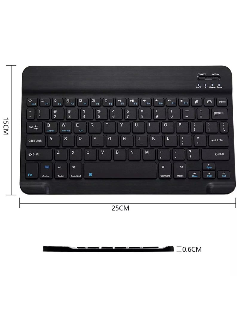 Ultra Slim Bluetooth Keyboard Portable Mini Rechargeable for Apple iPad iPhone Samsung Tablet Phone Smartphone iOS Android Windows 10 inch - Image 4