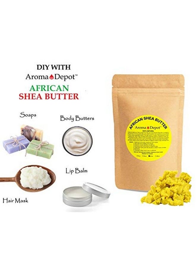 Aroma Depot - زبدة الشيا الأفريقية غير المكررة 1 رطل / 16 أونصة من الدرجة الأولى الصفراء، نقية وخام بنسبة 100%. مرطبة ومنعشة، مثالية للبشرة الجافة والمتشققة. يمكن استخدامها في شعر الجسم والوجه. مستوردة من غانا. - Image 1
