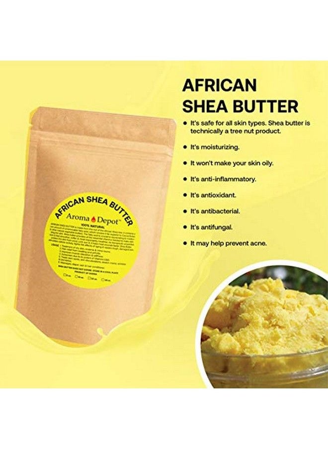 Aroma Depot - زبدة الشيا الأفريقية غير المكررة 1 رطل / 16 أونصة من الدرجة الأولى الصفراء، نقية وخام بنسبة 100%. مرطبة ومنعشة، مثالية للبشرة الجافة والمتشققة. يمكن استخدامها في شعر الجسم والوجه. مستوردة من غانا. - Image 1