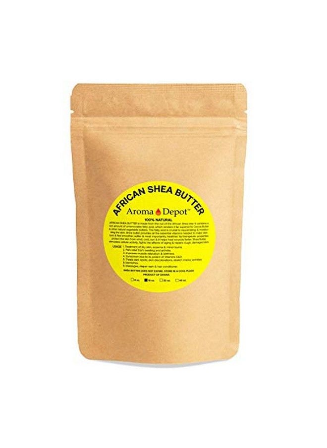 Aroma Depot - زبدة الشيا الأفريقية غير المكررة 1 رطل / 16 أونصة من الدرجة الأولى الصفراء، نقية وخام بنسبة 100%. مرطبة ومنعشة، مثالية للبشرة الجافة والمتشققة. يمكن استخدامها في شعر الجسم والوجه. مستوردة من غانا. - Image 1