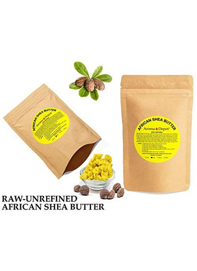 Aroma Depot - زبدة الشيا الأفريقية غير المكررة 1 رطل / 16 أونصة من الدرجة الأولى الصفراء، نقية وخام بنسبة 100%. مرطبة ومنعشة، مثالية للبشرة الجافة والمتشققة. يمكن استخدامها في شعر الجسم والوجه. مستوردة من غانا. - Image 1