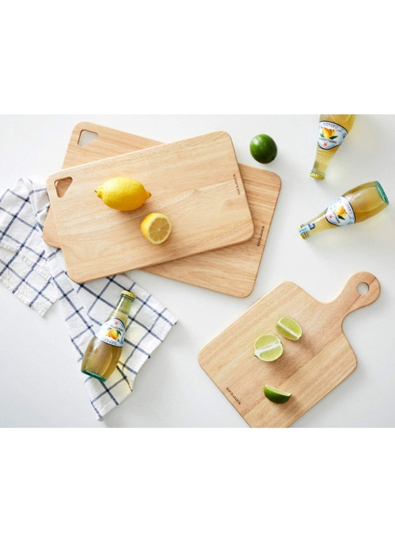 LOCK & LOCK LocknLock Ping Pong Wooden Cutting Board - Durable Natural Rubber Wood with Hanging Hole  - Image 3