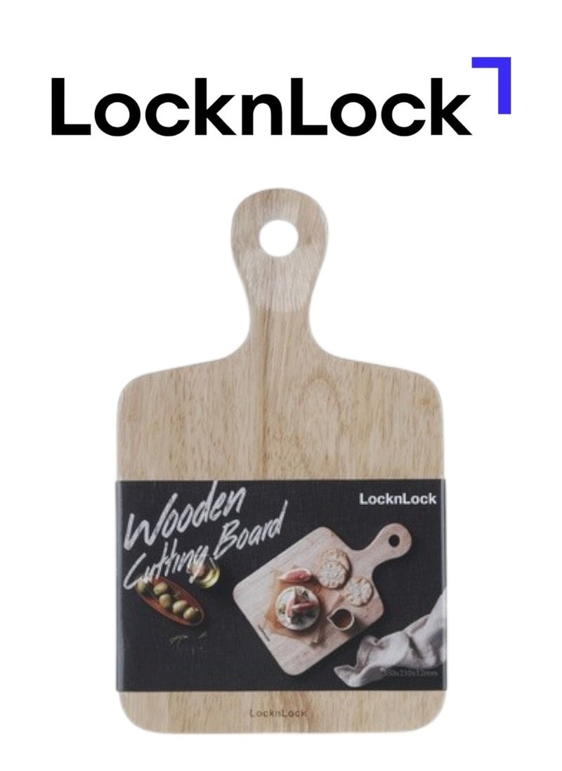 LOCK & LOCK LocknLock Ping Pong Wooden Cutting Board - Durable Natural Rubber Wood with Hanging Hole  - Image 1