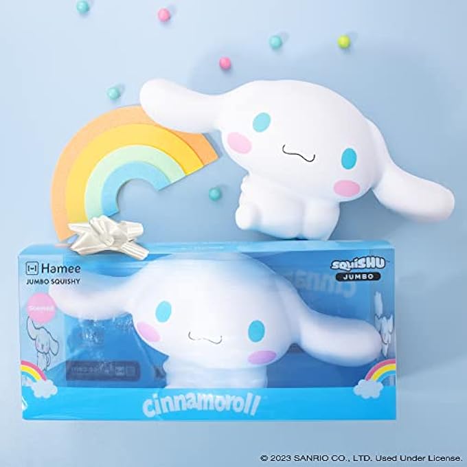 Hamee Sanrio Hello Kitty and Friends Cinnamoroll Jumbo Squishy Toy Slow Rising Cute SquiSHU Sweet Cotton Candy Scented Birthday Gift Bags, Party Favors, Gift Basket Filler, Stress Relief - Image 3