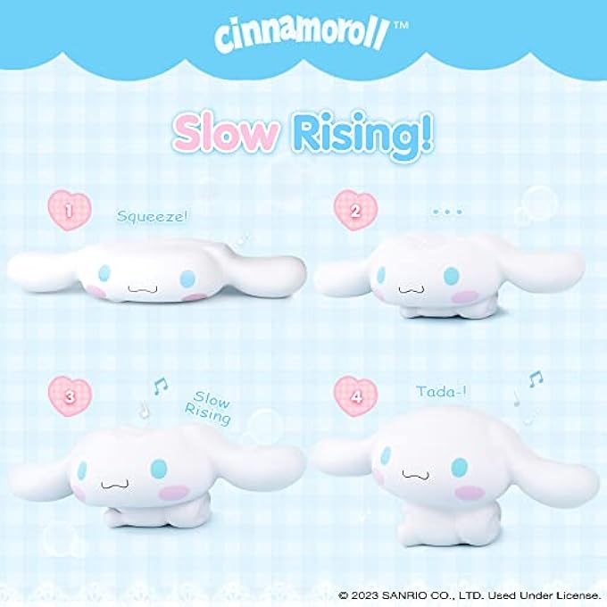 Hamee Sanrio Hello Kitty and Friends Cinnamoroll Jumbo Squishy Toy Slow Rising Cute SquiSHU Sweet Cotton Candy Scented Birthday Gift Bags, Party Favors, Gift Basket Filler, Stress Relief - Image 2