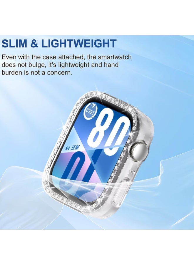 Bling Case Without screen protector for Huawei Watch Fit 4 pro, Hard PC Frame Case, Crystal Diamonds Bumper Cover for Women Girls, Slim Protective Cover for Huawei Watch Fit 4 pro (clear) - Image 3