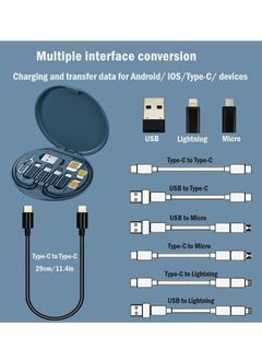 Excefore USB Cable Conversion Storage Box,Multi-type Charging Cable Converter, Micro DataTransfer Tool Contains SIM Card Slot Tray Eject Pin,also used as a Phone Holder (Midnight Blue) Visit the KASTWAVE Store  - Image 2