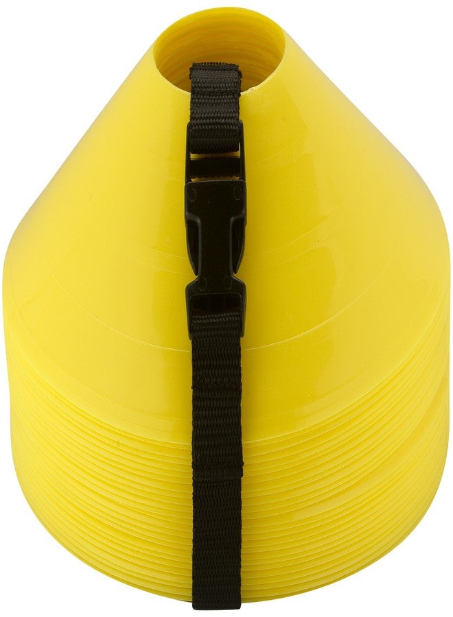 American Challenge Disc Cones - Set of 25 Agility Cones for Sports Training - 2" Tall, 7" Base Soccer Cones with Carry Strap for Drills & Practice - Image 2
