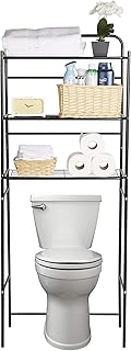Mind Reader 3TOILR-BLK 3 Tier Organizer, Bathroom Space Saver, Over The Toilet Rack, Black - Image 1