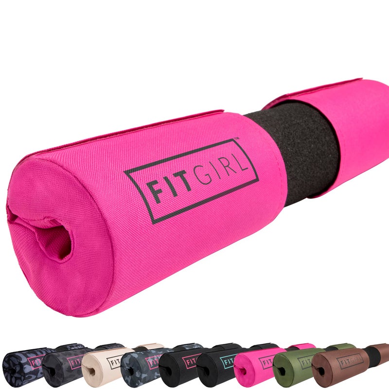 FITGIRL - Squat Pad and Hip Thrust Pad for Leg Day, Barbell Pad Stays in Place Secure, Thick Cushion for Comfortable Squats Lunges Glute Bridges, Works with Olympic Bar & Smith Machine (Pink) - Image 2