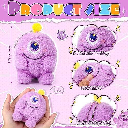 Aoriher 15 Pcs Monster Stuffed Animals Bulk Mini Plush Toys 4 Inches Small Plush Keychain Adopt a Monster for Kid Birthday Party Favor Exchange Gift Classroom Prizes Easter Basket Stuffers 5 Styles - Image 5