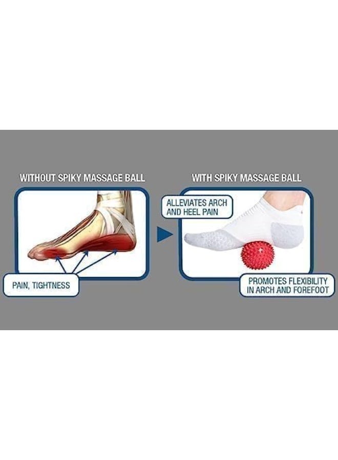 Spiky Massage Balls for relieving muscle pain and plantar fasciitis - Pressure balls for physiotherapy and deep tissue massage of the back, feet and body - Available in multiple colors (7 cm) - Image 4
