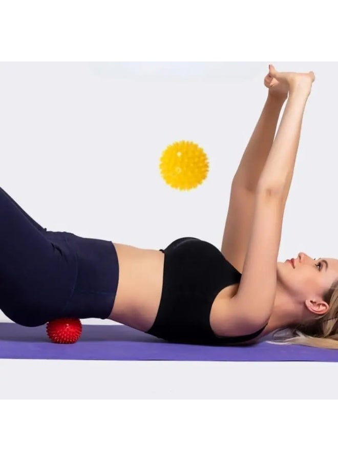 Spiky Massage Balls for relieving muscle pain and plantar fasciitis - Pressure balls for physiotherapy and deep tissue massage of the back, feet and body - Available in multiple colors (7 cm) - Image 3