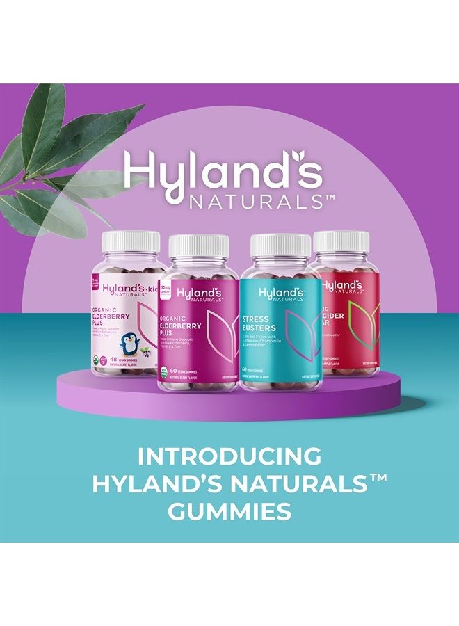 Hyland's Naturals Organic Elderberry Plus Gummies, Organic Black Elderberry with ZINC and Vitamin C, Immune Support Supplement for Adults, 60 Vegan Gummies (30 Days) - Image 4