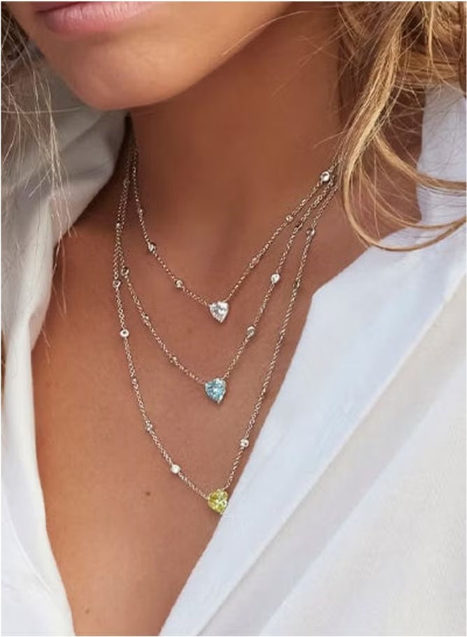 MONACO Blue Heart Adjustable Necklace - silver - Image 2