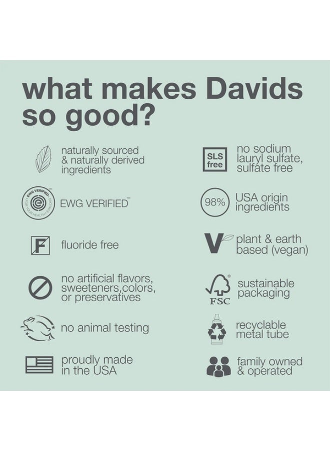 Davids Premium Toothpaste Whitening Antiplaque fresh breath / Natural Herbal Citrus Mint 149G - Image 5