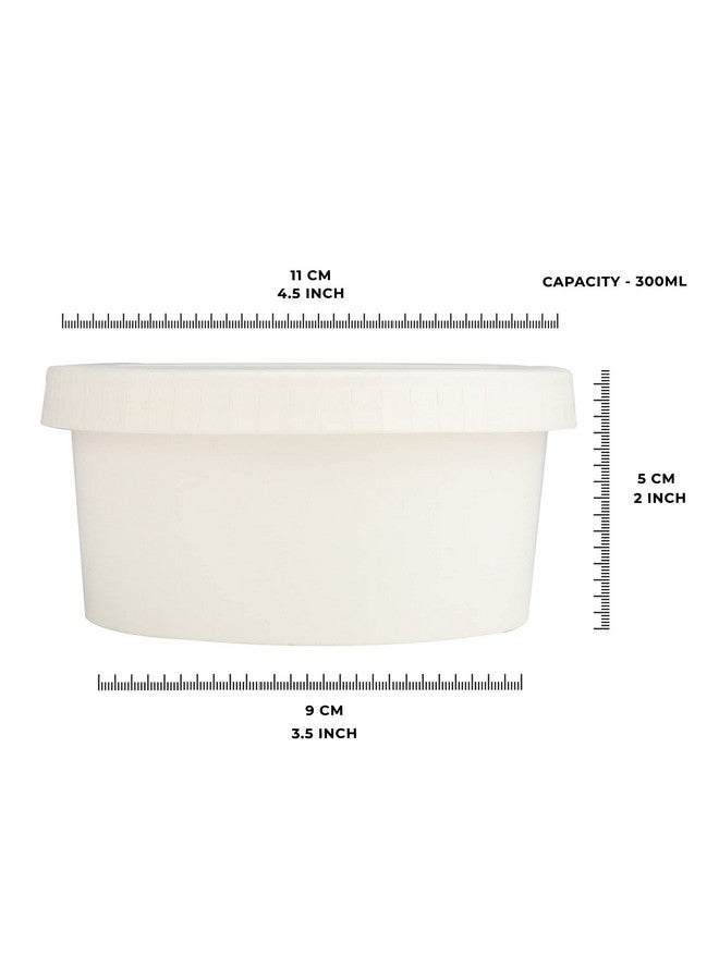 e kysa basics ekysa basics Disposable Hard Paper Food Container with Lid - 300 ml, Leak-Resistant, Eco-Friendly Bowl/Tub, Durable Build, White, Pack of 15 - Image 2