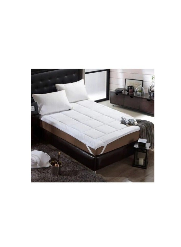 PROMASS Mattress Topper Twin Size Soft White Microfibre 120x200x5 cm - Image 1