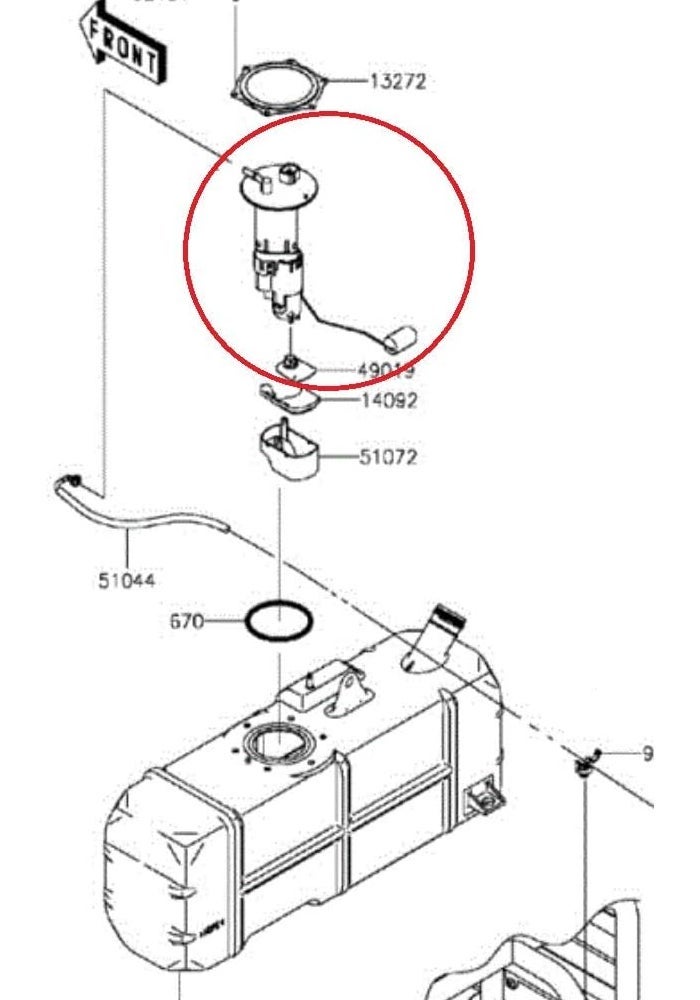 AA مجموعة مضخة الوقود A.A لكاواساكي مولي 4000، 4010، SX، وتيركس 750 (2009-2020) - الجزء 49040-0718 - Image 3