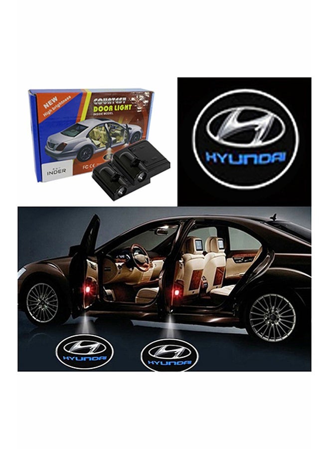 2-Piece LED Car Door Hyundai Logo Projector Shadow Light Set - Image 2