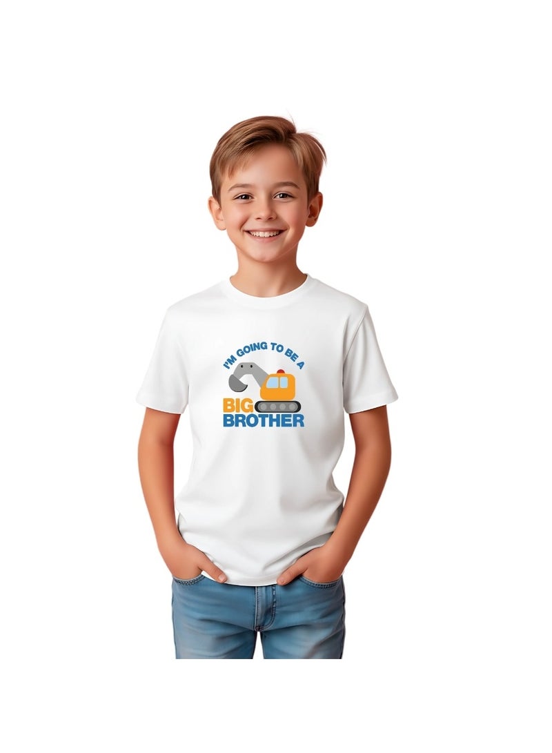 PRINTSHOP4ME Big Brother Kids Boys T-Shirt - Round Neck, Short Sleeve, Soft and Comfortable Tshirt - Big Brother Announcement Tee for Boys with Fun Big Brother Design - Image 1